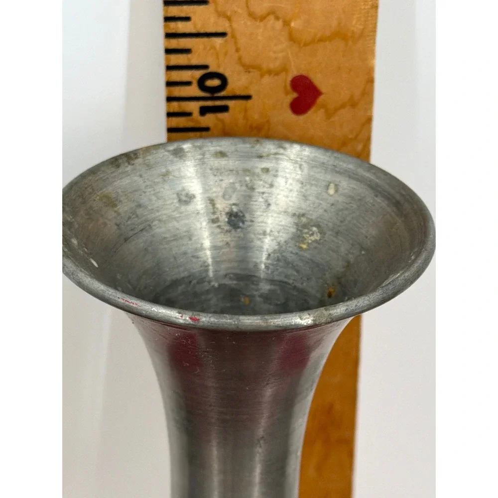 Vintage Metalars Italian Pewter Bud Vase Hammered Hand Made Italy 9.75 Inch